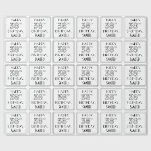 LYCKLIG 38:E BIRTHDAY; Art Deco Stil; eget namn Presentpapper
