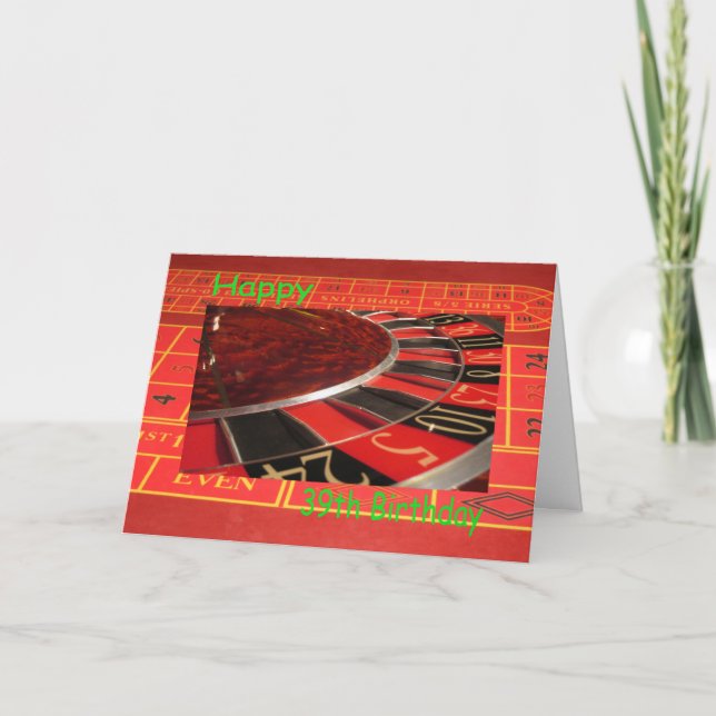 Lycklig 39:e födelsedagsrullhjul kort (Framsida)