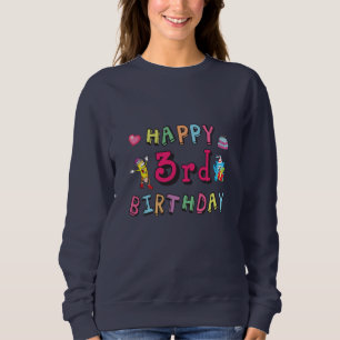 Lycklig 3:e födelsedag 3-årig b-day önskemål t shirt