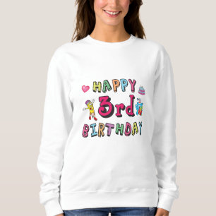 Lycklig 3:e födelsedag 3-årig b-day önskemål t shirt