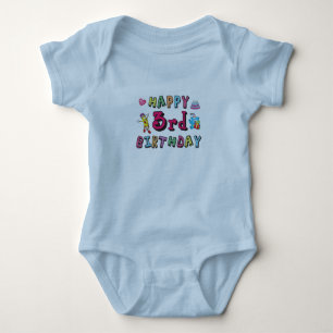 Lycklig 3:e födelsedag 3-årig b-day önskemål t shirt