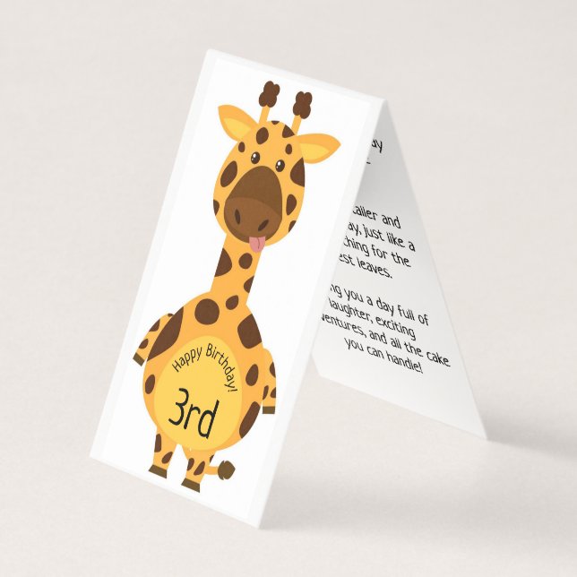 Lycklig 3:e födelsedag - barnkort kort (Framsida)