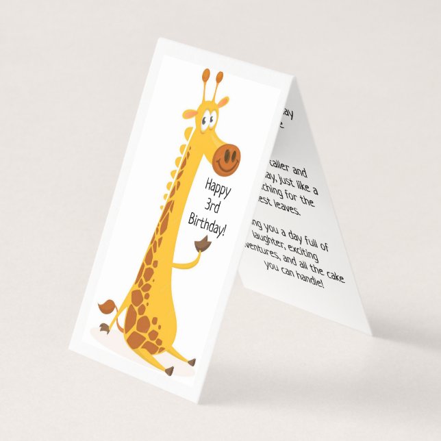 Lycklig 3:e födelsedag - barnkort kort (Framsida)