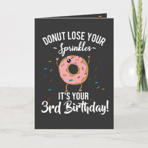 Lycklig 3:e födelsedagen Donut Theme Funny Kort