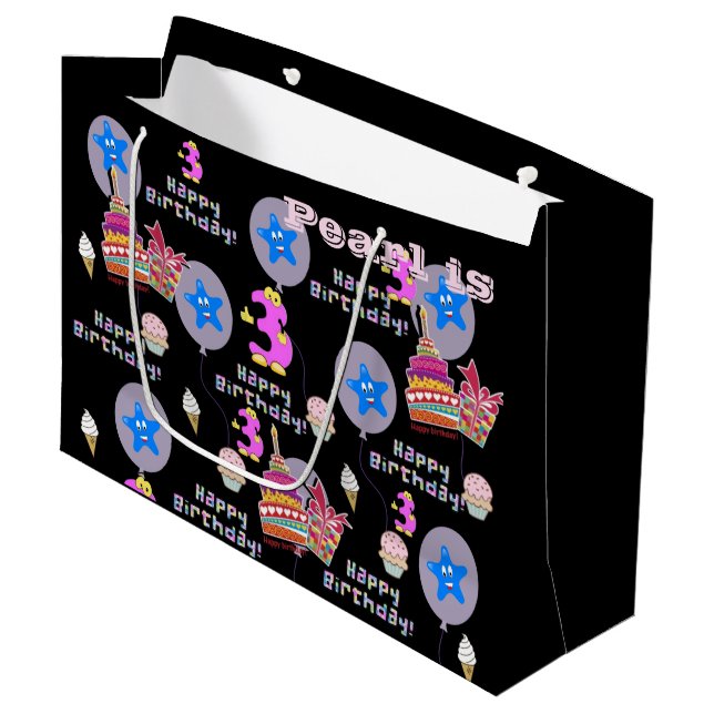 Lycklig 3:e födelsedagspresent, bläck nummer 3, sv (Framsidan Vinklad)