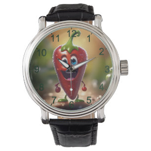 Lycklig 3D Animerad Chili Bean Armbandsur