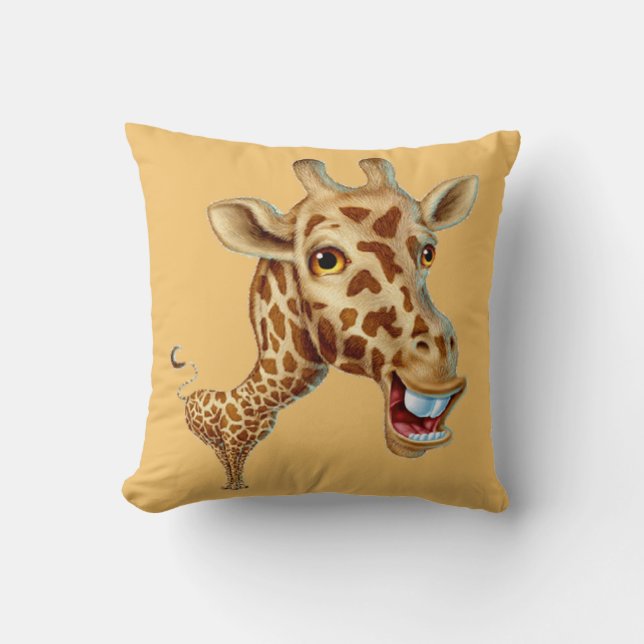 Lycklig 3D Giraffe Kudde (Framsida)