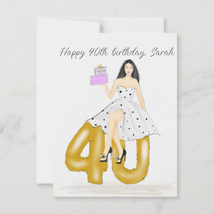 Lycklig 40-årsdag vykort