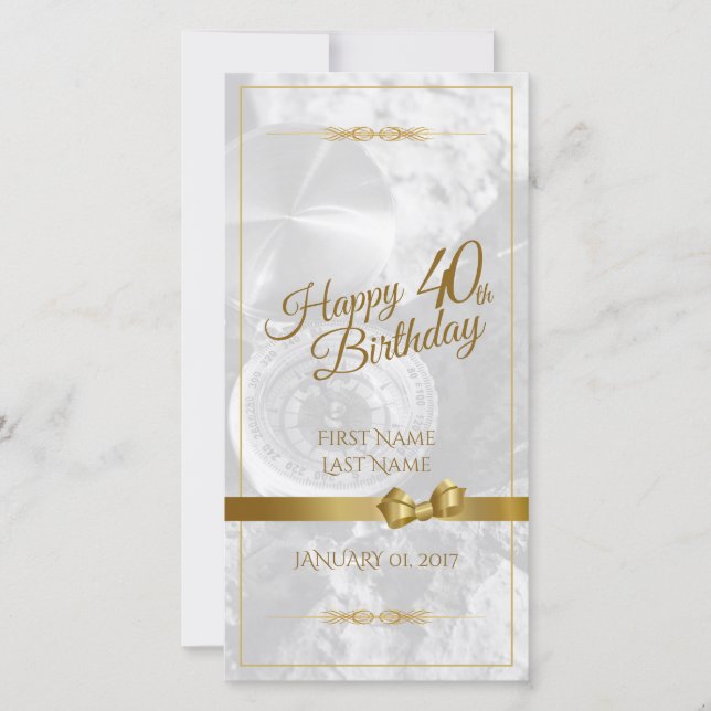 Lycklig 40-årsdagen med gyllene bog (Framsida)