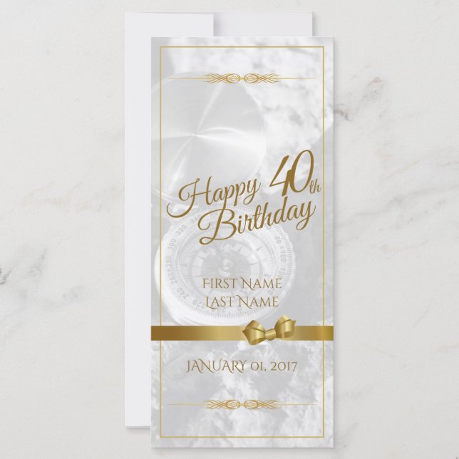 Lycklig 40-årsdagen med gyllene bog (Framsida)