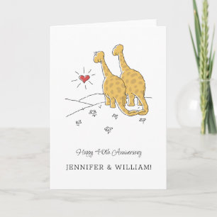 Lycklig 40-årsjubiléet Cute Dinosaurs Card Kort