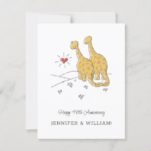 Lycklig 40-årsjubiléet Cute Dinosaurs Card Vykort