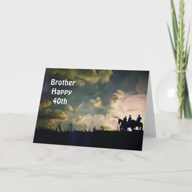 **LYCKLIG 40:e BIRTHDAY BROTHER** Kort (Framsida)