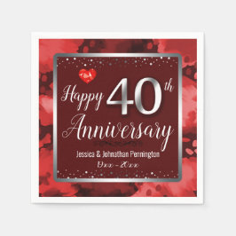 Lycklig 40:e Bröllop-årsdagen Pappersservett
