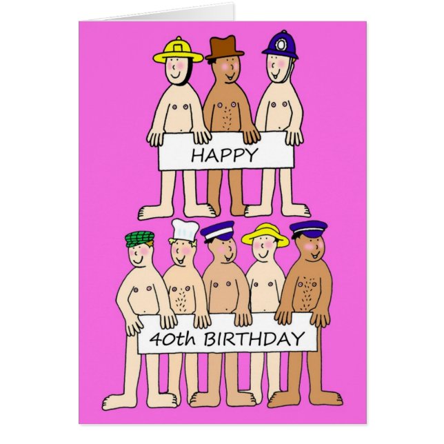 Lycklig 40:e födelsedagen för hennes Tecknad Manar Hälsningskort (Framsidan)