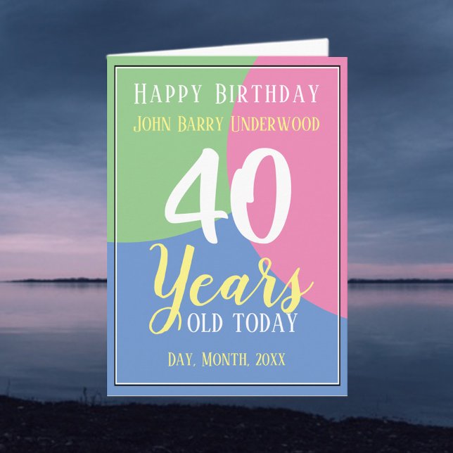Lycklig 40:e födelsedagen kort (Skapare uppladdad)
