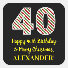 Lycklig 40:e födelsedagen och God jul, anpassat na