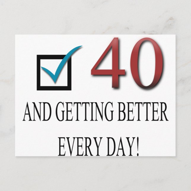 Lycklig 40:e födelsedagen vykort (Framsida)