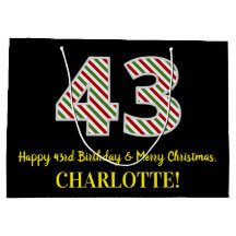 Lycklig 43:e födelsedagen och God jul, eget namn