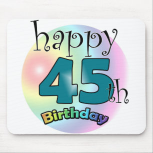 Lycklig 45-årsdag (blauw) musmatta