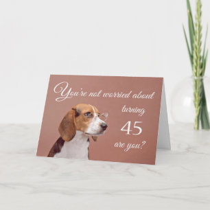 Lycklig 45-årsdagen, orolig beagle kort