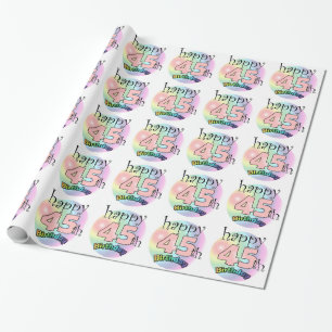 Lycklig 45:e födelsedagen (rosa) presentpapper
