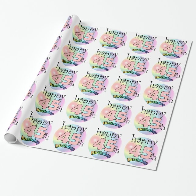 Lycklig 45:e födelsedagen (rosa) presentpapper (Utrullad)