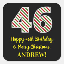 Lycklig 46:e födelsedagen och God jul, anpassat na