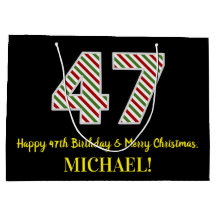 Lycklig 47:e födelsedagen och God jul, eget namn