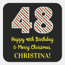 Lycklig 48:e födelsedagen och God jul, anpassat na