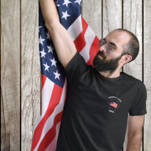 LYCKLIG 4:E BRO - Patriotic Flagga & Stars Pocket T Shirt