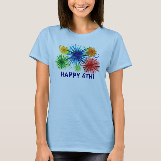 Lycklig 4:e dam-skjortan t-shirt (Framsida)