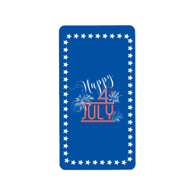 Lycklig 4:e Fireworks Hershey's Wrapper ID185 Adressetikett (Framsidan)