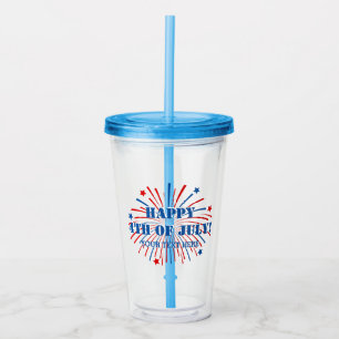 Lycklig 4:e juli Akryltorktumlare party Take Away Mugg