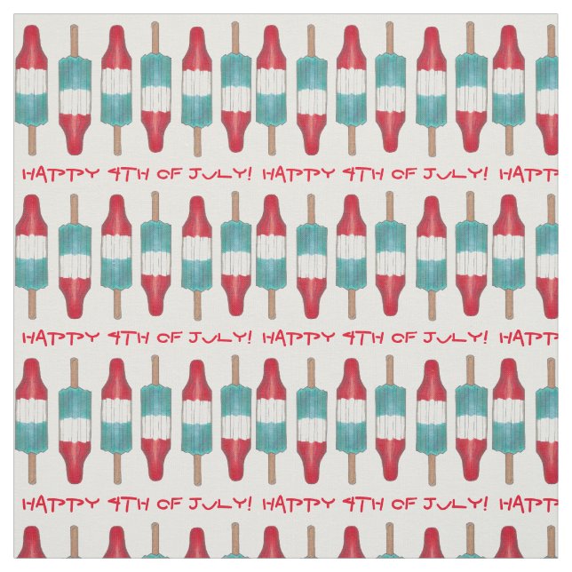 Lycklig 4:e juli Americana Rocket Pop Popsicles Tyg (Provkarta)
