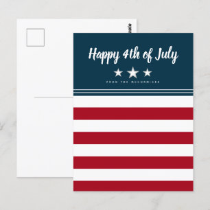 Lycklig 4:e juli Amerikanska Flagga Personlig Vykort