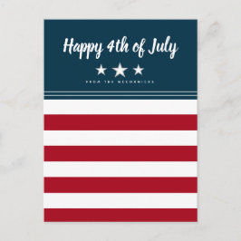 Lycklig 4:e juli Amerikanska Flagga Personlig Vykort