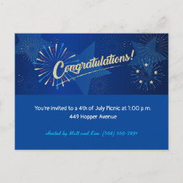 Lycklig 4:e juli Amerikanska USA flagga Grattis Vykort