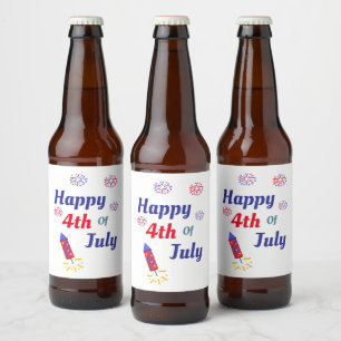 Lycklig 4:e juli-blöjor ölflaska etikett