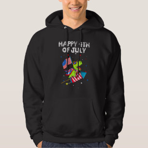 Lycklig 4:e juli: Boys Småbarn Trex Dinosaur Ameri Hoodie