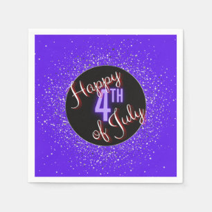 Lycklig 4:e juli Brilliant Red White & Blue Pappersservett
