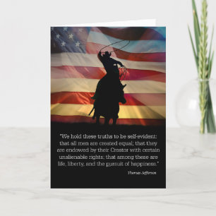 Lycklig 4:e juli Cowboykortet Independence day Kort