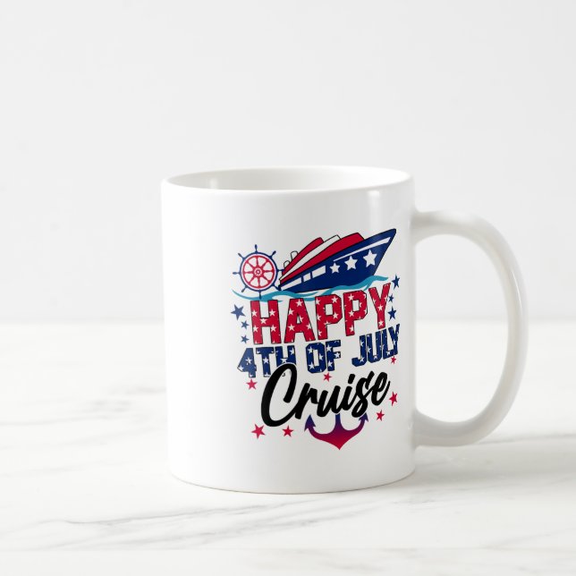 Lycklig 4:e juli: Cruise Patriotic American Cruisi Kaffemugg (Höger)