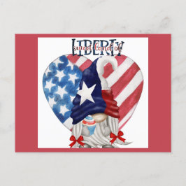 Lycklig 4:e juli Cute Gnome Liberty Cupaka Vykort