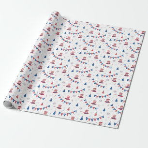 Lycklig 4:e juli Cute Party Mönster Presentpapper