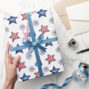 Lycklig 4:e juli Cute Party Mönster Presentpapper