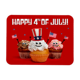 Lycklig 4:e juli Cute Patriotic Muffinss Magnet