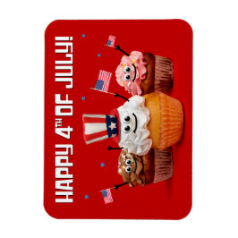 Lycklig 4:e juli Cute Patriotic Muffinss Magnet
