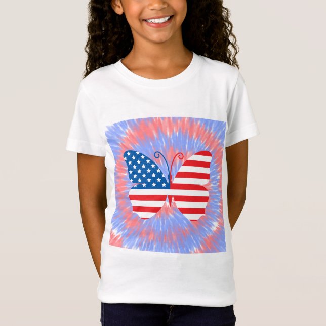 Lycklig 4:e juli Flickor T-shirt (Framsida)