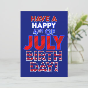 Lycklig 4:e juli födelsedag Bold Patriotic